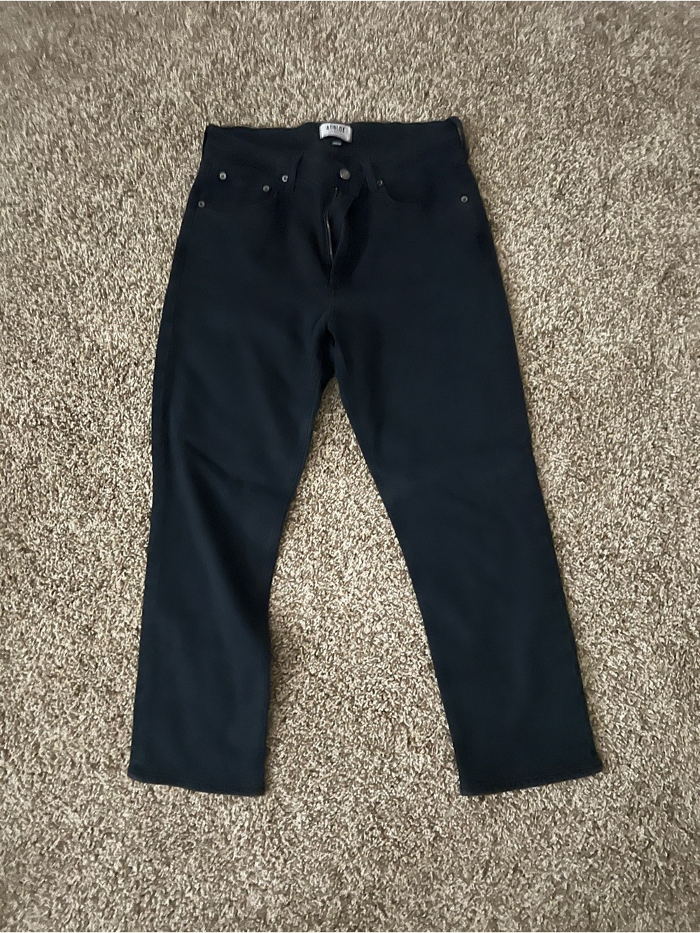 Agolde Black High-Rise Straight Jeans